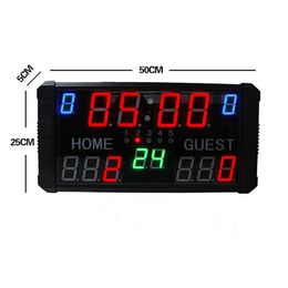 Desk & Table Clocks High Brightness Basketball Scoreboard Portable Digital Led Electronic For Sports With 24s S Clock