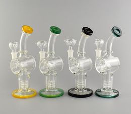Vintage 10inch Recycler Glass Water Bong Hookah Pipe with 14mm Joint bowl Dab Rig