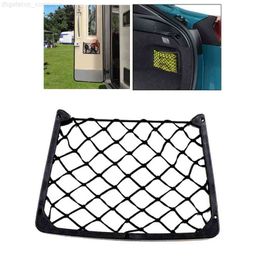 Universal Elastic Mesh Seat Back Pocket Lightweight Black Frame Durable Nylon Net Space Saver Map Mobile Phone Debris