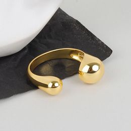 Wedding Rings 2021 Gold Silver Colour Korean For Women Wide Hug Ball Female INS Simple Handmade Opening Index Finger Fashion Jewellery