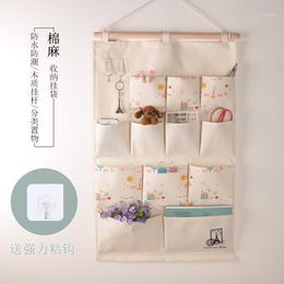 Storage Bags YT Key Wall Bag 74*45cm Large Capacity 13 Pockets Cartoon Style Home Living Remote Control Small Object Pocket