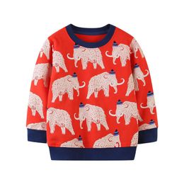 Jumping Metres Baby Cotton Sweatshirts with Animals Print Fashion Children Elephant Kids Autumn 210529