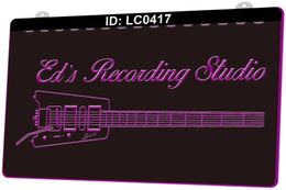 LC0417 Recording Studio Guitar Light Sign 3D Engraving