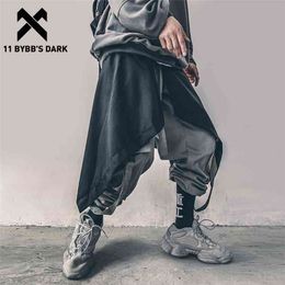 11 BYBB'S DARK Irregular Hip Hop Men Harem Skirt Pants Harajuku Adjustable Streetwear Black Pleated Apron Gothic Jogger Trouser 210810