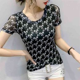 summer Casual O-neck T-shirt letter printing Short sleeve Top Women T Shirt Plus Size M-3XL 210507