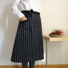 Aprons Cotton Adjustable Half Body Male Adult Apron Stripe El Restaurant Chef Waiter Home Kitchen Cook Antifouling