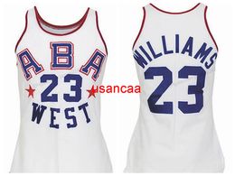 Custom Retro #23 Chuck Williams 1973 Road H College Basketball Jersey Men's Stitched White Any Size XS-3XL 4XL 5XL Name Or Number
