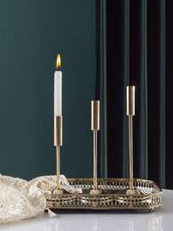 Candle Holders Luxury Nordic Holder Iron Minimalist Wedding Elegant Romantic Table Dinner Portavelas Home Decoration DF50Z
