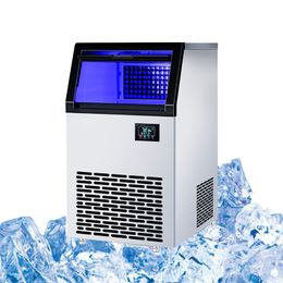 Commercial Ice Maker 60KG 120KG /24H Automatic Cube Ice Making Machin For Coffee Bar Teamilk Shop 220V