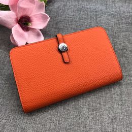 Famous brand new women wallet purse genuine leather card holder Chequebook money bag coin bag