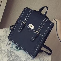 Wholesale factory ladies leathers shoulder bag simple sewing retro backpacks street trend leather backpack clamshell vertical large capacity women handbag