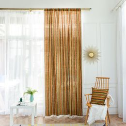 Curtain & Drapes American Style Tassel Cotton Linen Finished Curtains For Living Room Blinds Bedroom Bay Window Home Decor