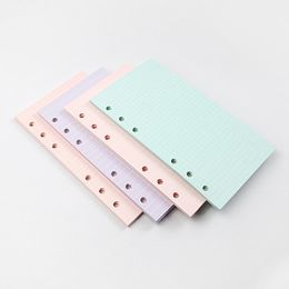 40 ark Anteckningsblock Papper A5 A6 Notebook Index Divider för daglig planerare Färgglada kortpapper 6 Hål School Supplies