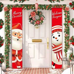 Santa Claus Christmas Door Banner Merry Christmas Decorations For Home Christmas Ornament Xmas Navidad Gift Year 2022 211109