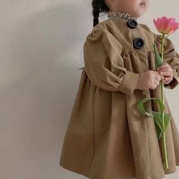 Girl's Dresses Kids Girls Plus Size Dress 2021 Korean Japan Style Children Long Sleeve Cotton One-Piece Fashion Casual Clothing