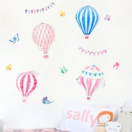 Wall Stickers Colourful Air Balloon Butterfly Decal For Festival Birthday Party Decoration Kids Room Cartoon Mural Art