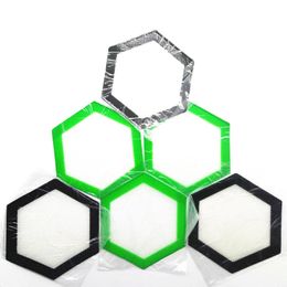 Quality FDA food grade reusable non stick concentrate bho wax slick oil Hexagon shape heat resistant fibreglass silicone dab mat DH9588