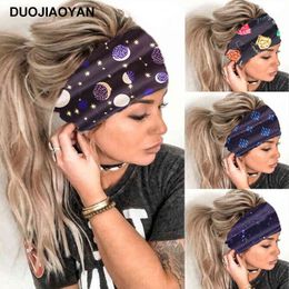 Hair Accessories Jewelry Multi Charming and Creative Star Print Elastic Wide Edge Headband Sports Sweat Absorbing Women's Headdress