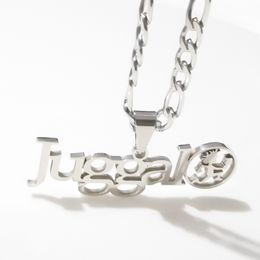 Mens Jewelry Punk Silver Letter Juggalo Pendant Necklace Stainless Steel ICP Hatchetman Charms Chain 4mm24 inch