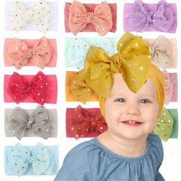 13 Colors Baby Girls Lace Nylon Headbands fashion soft Candy Color Bohemia Bow Girl Infant Hair Accessories Headband