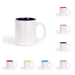 Sublimation Coffee Mug 11oz Sublimation Ceramic Tumblers with Handle Dye Thermal Transfer Printing Coffee Mugs By sea T2I52544