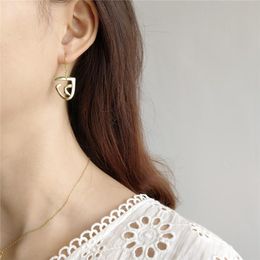 Dangle & Chandelier 925 Sterling Silver Art Abstract Face Earrings For Women Lady Irregular Gold Hollow Drop Earring Jewelry