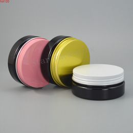 30pcs/lot 50g empty black cream container with Aluminium screw cap 50ml solid perfumes jars, dark cosmetic powder bottlegood qty