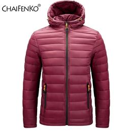 CHAIFENKO Inverno Caldo Giacca Impermeabile Da Uomo Autunno di Spessore Con Cappuccio In Cotone Parka Moda Uomo Casual Sottile Cappotto del Rivestimento Maschile 211014