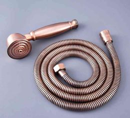 Antique Red Copper Telephone Style Bathroom Shower Head Water Saving Hand Held Shower Head Spray &1.5m Hose Shower Set zhh127 H1209