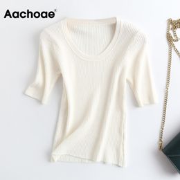 Summer Casual White Tee Women O Neck Female Knit Shirt Short Sleeve Skinny Home Office Ladies Tops Ropa Mujer 210413