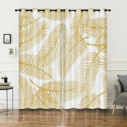 Curtain & Drapes 3D Print Art Tropical Design Palm Leaves Flamingo Pattern High Density Block Light Durable Customized