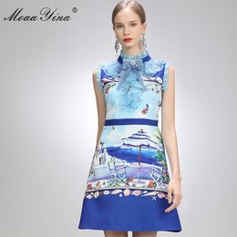 Fashion Designer Dress Summer Women's dress Sleeveless Ruffles Beaded Beach Floral-Print Vacation Short Dresses 210524