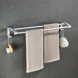 Towel Racks Nail-free Hanger Wall Hanging Bar Free Punching Towels Holder Bathroom Shower Rack Shelf Holde For Kitchen