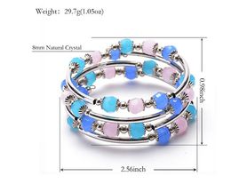 Natural square crystal twine bracelet Fashion multi layered lady bracelets