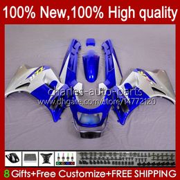 Bodys For KAWASAKI NINJA ZZR250 ZZR-250 90 91 92 93 94 95 96 97 98 99 Bodywork 54HC.35 ZZR 250 CC 1990 1991 1992 1993 1994 1995 1996 1997 1998 1999 blue silvery OEM Fairings