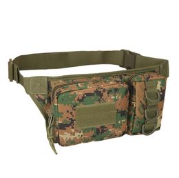 Outdoor sports Duplex pocket Camo Tactical 3p Waist bag Tactical Army Hunting Runnng Cycling waistbag waterproof 800D Hiking Camping Money Phone Holder Belt packs