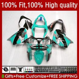 Injection Bodywork For KAWASAKI NINJA Black Cyan ZX-9R ZX900 900CC 1998-2003 Body 25No.123 ZX9 9 R ZX 9R 900 CC ZX9R 00 01 02 03 ZX-900 2000 2001 2002 2003 OEM Fairing Kit