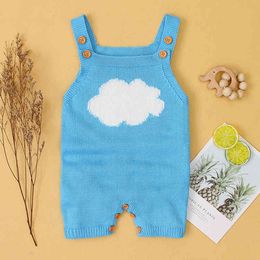Baby Boy Girls Triangle Rompers Autumn Infant Romper born Girl Clothes Cloud Braces Knitting 210429