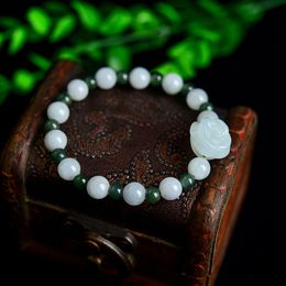 Customized Natural Jade Emerald Rose Beads Bracelet Adjustable Bangle Jewellery Fashion Accessories DIY Woman Luck Amulet