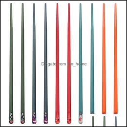 Flatware Kitchen, Dining Bar Home & Gardenpairs Japanese Style Chopsticks Set Reusable Fibreglass Safe Colour Chop Sticks With Non-Slip Desig