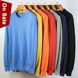 5XL Brand Men Sweater Pullovers Male Solid Coloured Cotton Knitwear Children Basic Autumn Spring Jersey XMas Slim Sweater Jumper 211109