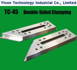 (2pcs pack) TC-45 Double-sided Clamping Parts 60x220x20+5mm, Stainless Steel Jig Tools, EDM INNOVATION Tooling for Wire-EDM machine 2.36"x8.66"x0.79"+0.2"