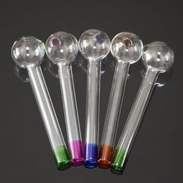 10.5cm Length Colourful Thick Glass Oil Burner Pipe Pyrex Clear Transparent Smoke hookh tobacco cigarette Pipe Nail Burning Jumbo Pipes Smoking Accessories