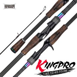Kingdom Kingpro Spinning Rods For Fishing 1.8m 2.1m 2.4m Casting Pole 2 Sections Lure Travel With Two Tips Power 220210