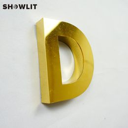 Polished Finish Separated Letters Golden Stainless Steel House Signs Other Door Hardware