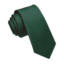 JEMYGINS Mens tie 6cm Slim Skinny Solid Necktie Fashion Green Black Necktie Free style Men Plain Tie Party Wedding