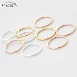 Genuine Real Pure Solid 925 Sterling Silver Rings for Women Jewellery Gold Blank Round Female Finger Ring Party Bague China Size