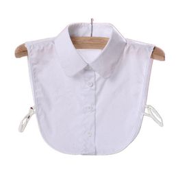 detachable lace collars UK - Womens Shirt Blouses Women Fake Collar Vintage Faux Tie Lace Chiffon Detachable Sleeveless Ladies Tops White Q1124