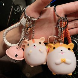 Keychains 2021 Hamster Keyrings Girl Cute KeyringTrinkets Car Handbag Pendant Key Chian Ring For