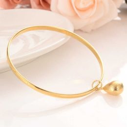 24kgold Bangle for Women Gold Dubai Bride Wedding Ethiopian Bracelet Africa Bangle Arab Jewellery Gold Charm Bracelet Q0722